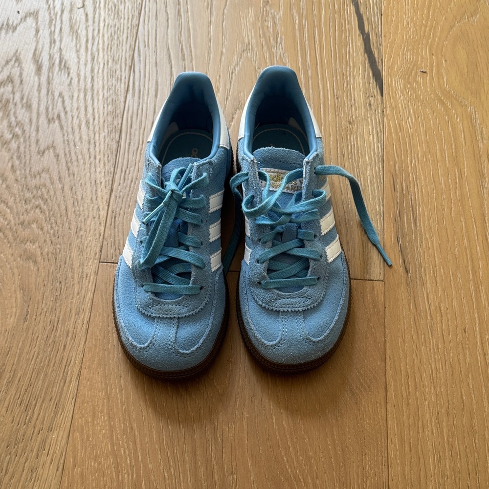 adidas Spezial Light Blue Kids Suede Sneakers with White Stripes